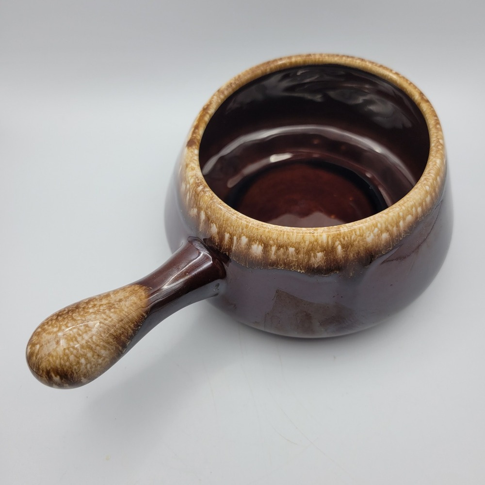 McCoy 7054 Brown Drip‎ Glaze Soup Bowl Mug with Handle Vintage Pottery USA
